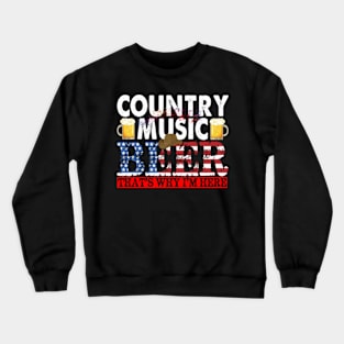 US Flag Country Music & Beer That's Why I'm Here Vintage Crewneck Sweatshirt